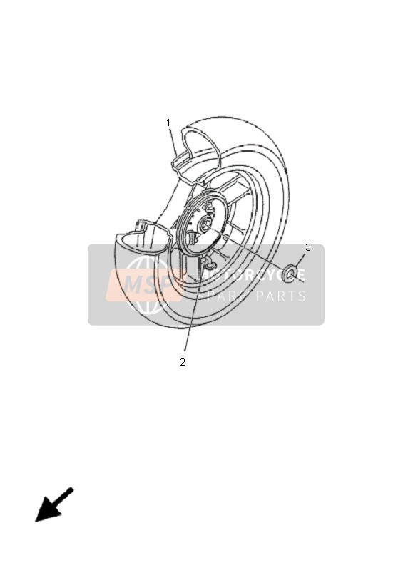 Yamaha YP125E MAJESTY 2009 Rear Wheel for a 2009 Yamaha YP125E MAJESTY